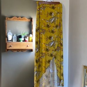 Express yellow tropical skirt new small